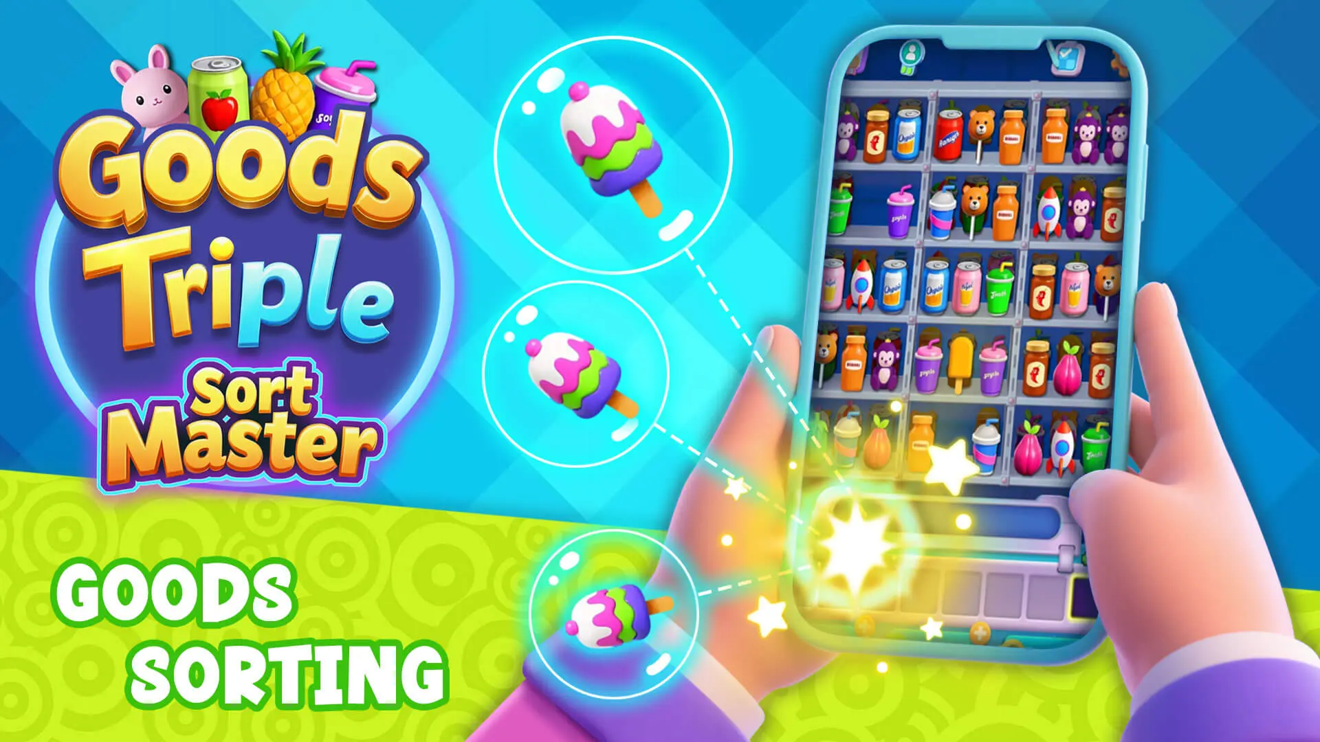 Goods cabinet with various items